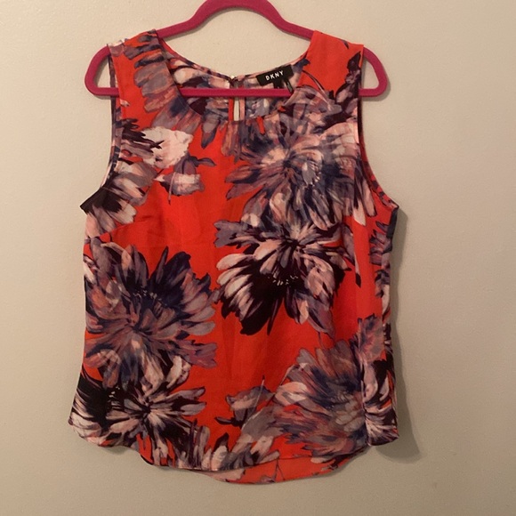 DKNY Multicolor Floral Sleeveless Top [Size XL] - Picture 1 of 5